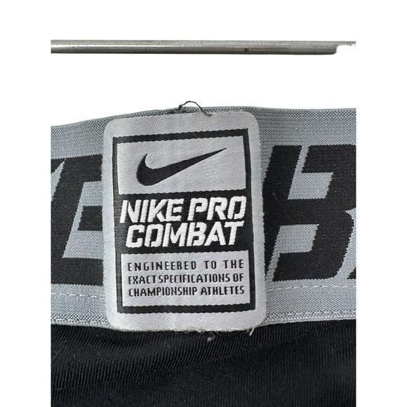 Nike Pro Combat Black Compression Leggings Men's Size Medium - Picture 3 of 4